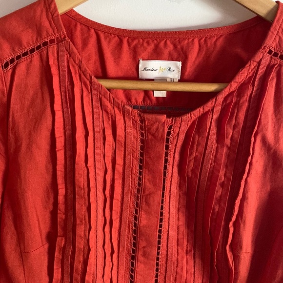 Anthropologie, Orange, blouse, button down - Picture 2 of 10